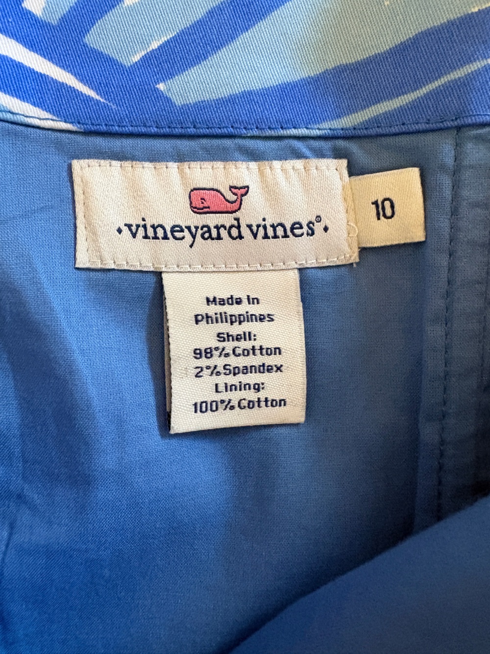 Vineyard Vines Size 10 Blue White Seashell Print Strapless Dress - Picture 4 of 4